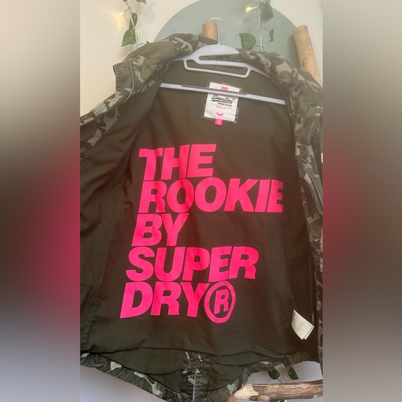SUPERDRY THE ROOKIE MILITARY JACKET PARKA CAMOUFLAGE ADJUSTABLE GREEN XS - Picture 8 of 17